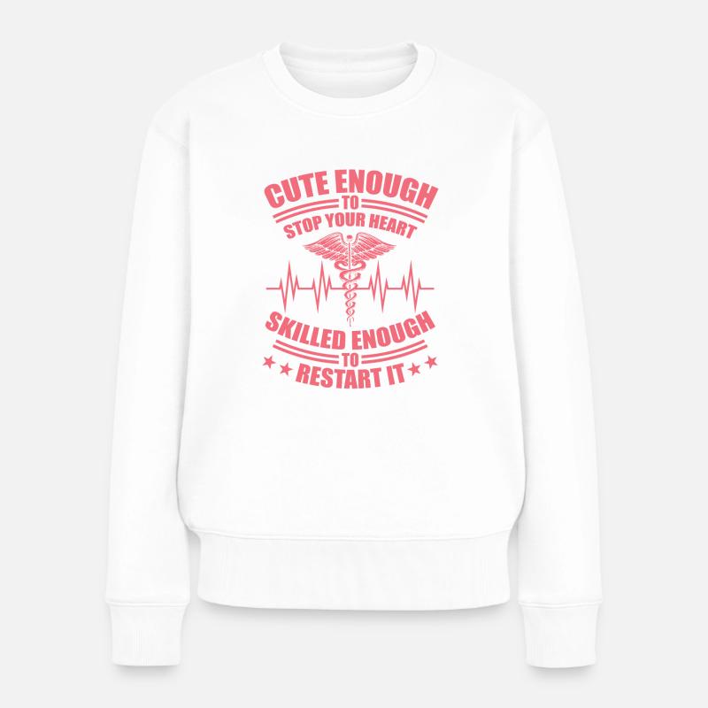 Jolie infirmière MFA cadeau - Pull Premium bio Femme - blanc