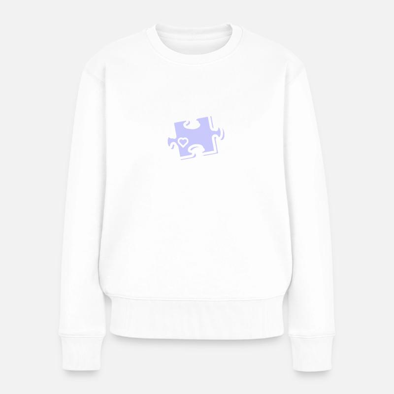 DIFFERENT - NOT LESS! AUTISMUS - Frauen Premium Bio Pullover - Weiß