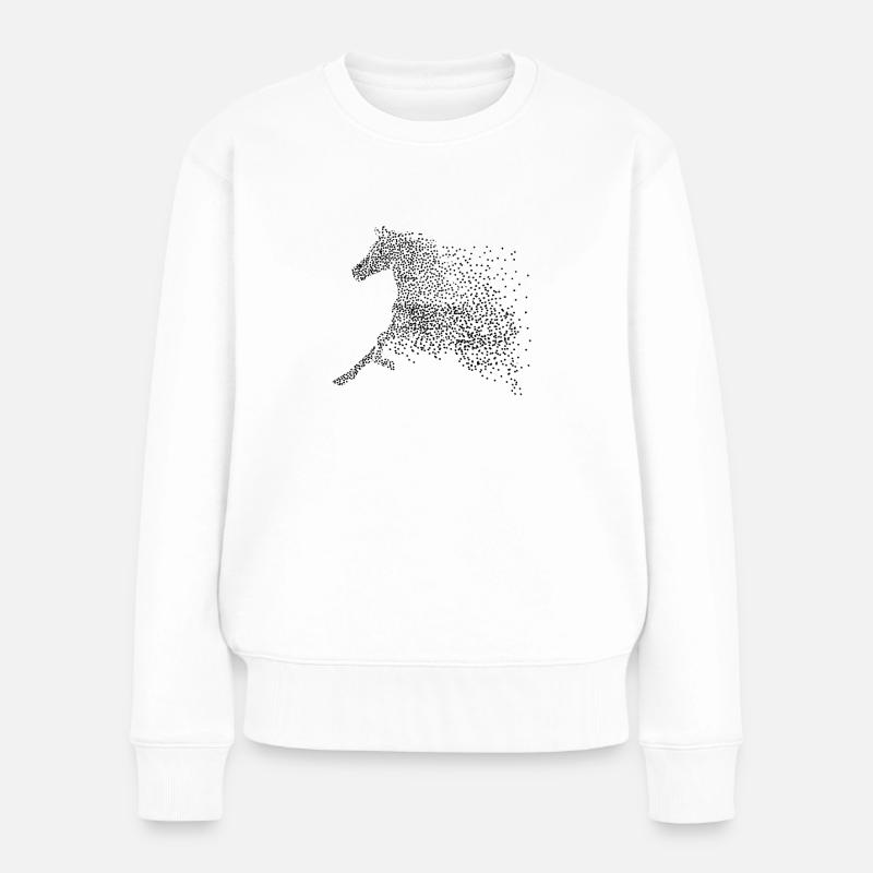 Pferd Punkte Design - Frauen Premium Bio Pullover - Weiß