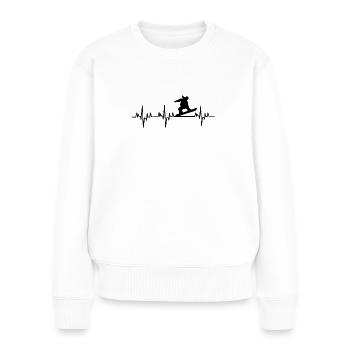 Snowboard - Frauen Premium Bio Pullover - Weiß - Vorne - Julia (174cm)