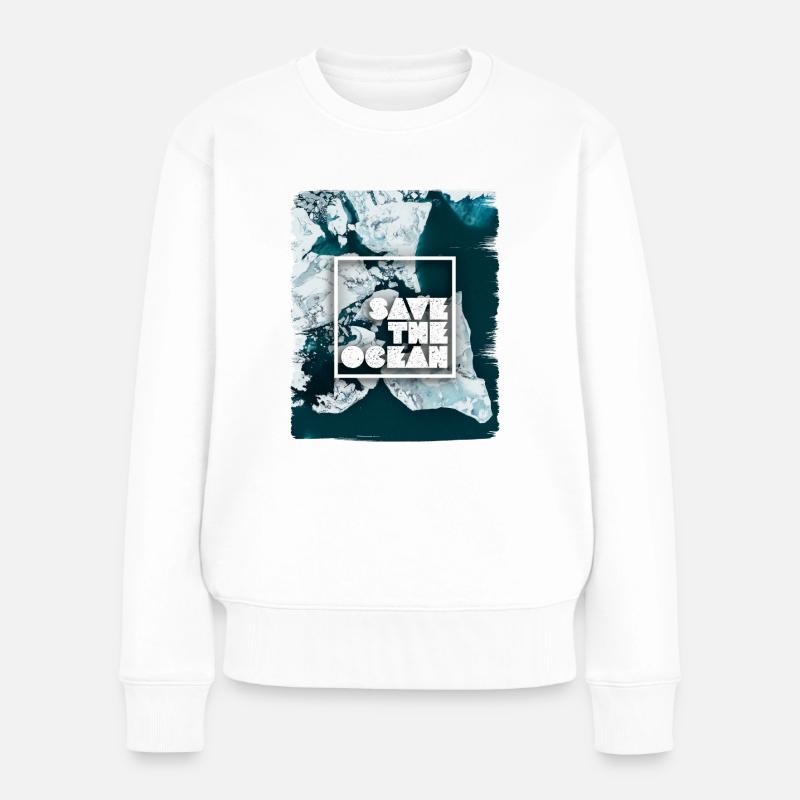 SAVE THE OCEAN - Pull Premium bio Femme - blanc