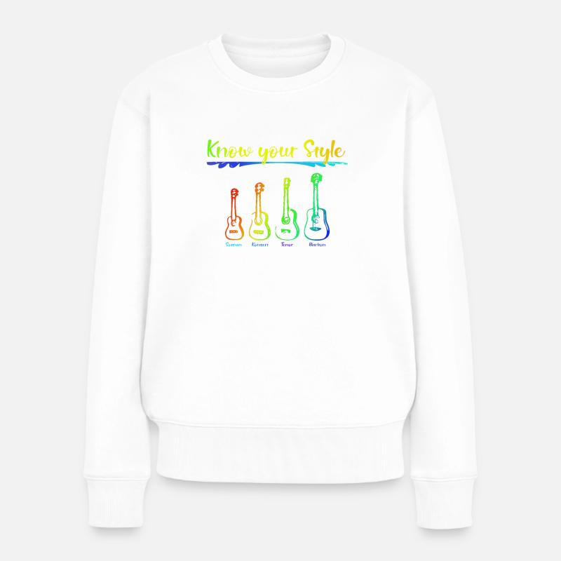 Tailles d'ukulélé - Pull Premium bio Femme - blanc