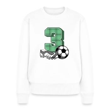 3e anniversaire garçon de football 3 ans joueur de football - Pull Premium bio Femme - blanc - Devant - Julia (174cm)