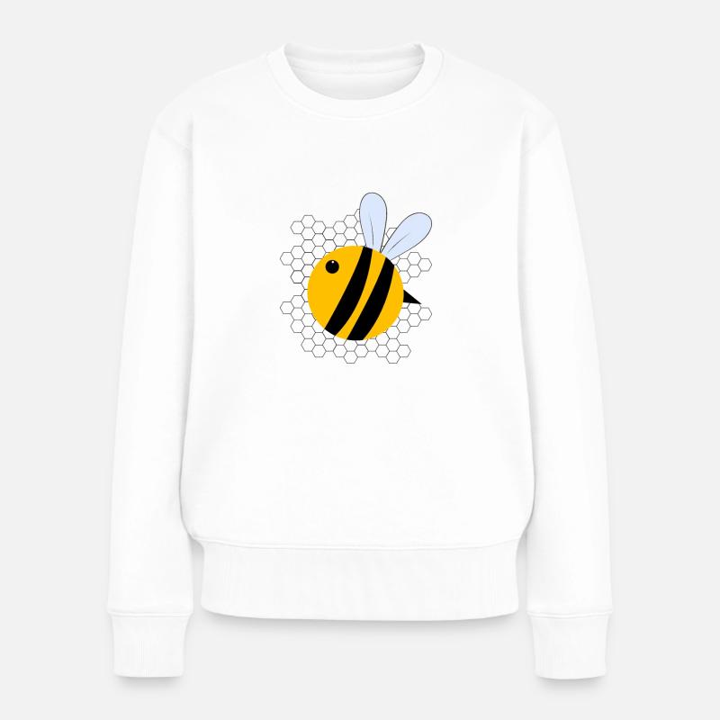 Biene - Frauen Premium Bio Pullover - Weiß
