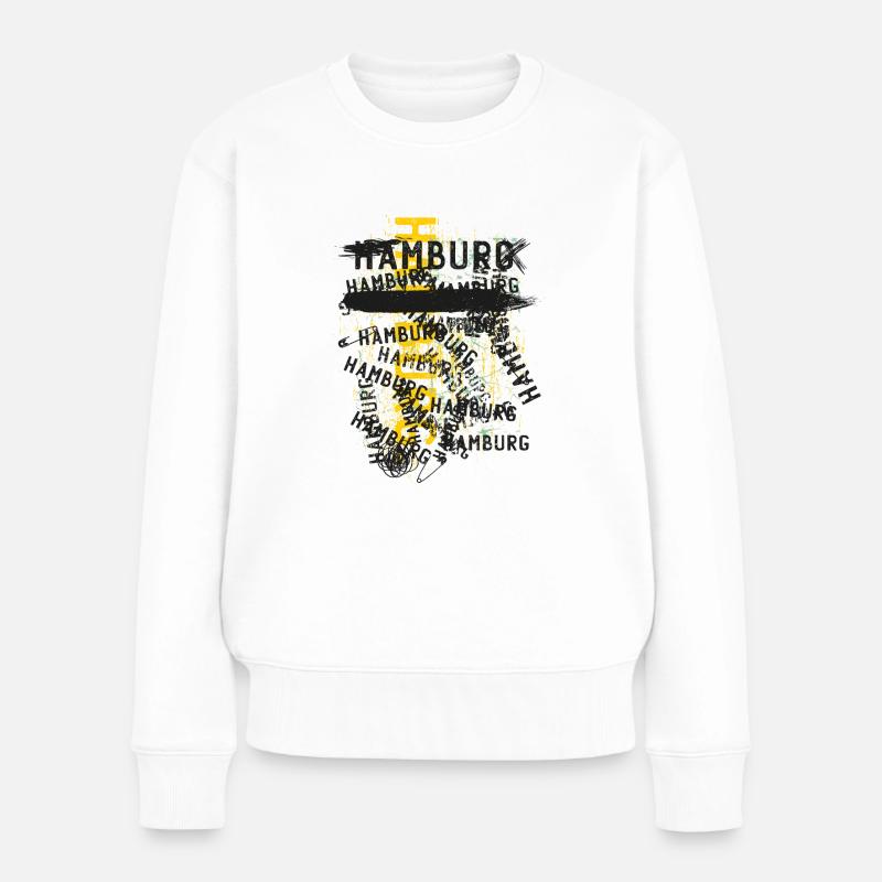 Hamburg-Shirt - Frauen Premium Bio Pullover - Weiß