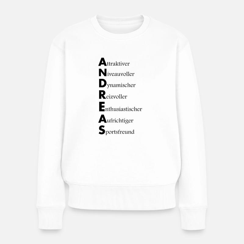 Andreas Vorname Name Andi Andy - Frauen Premium Bio Pullover - Weiß