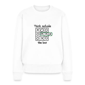 Think outside the box TIC TAC TOE - Frauen Premium Bio Pullover - Weiß - Vorne - Julia (174cm)