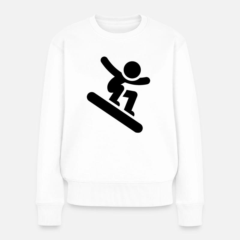 Snowboard Snowboarder - Frauen Premium Bio Pullover - Weiß