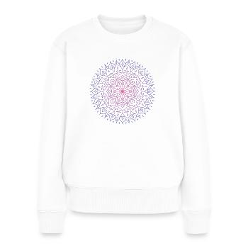 Flower of joy Pastel - Mandala made with Love - Women's Premium Organic Jumper - white - Front - Julia (174cm)