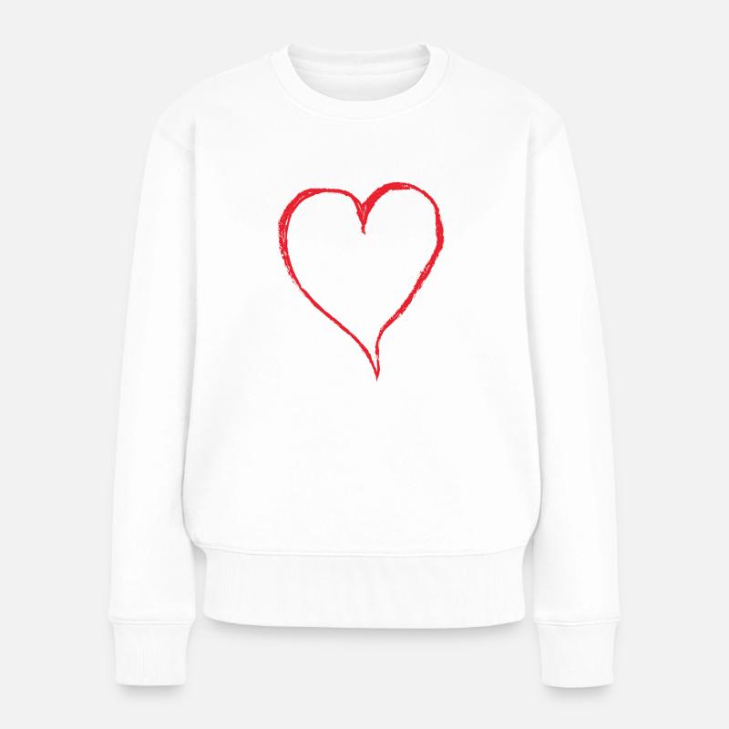 Grand cœur - Pull Premium bio Femme - blanc