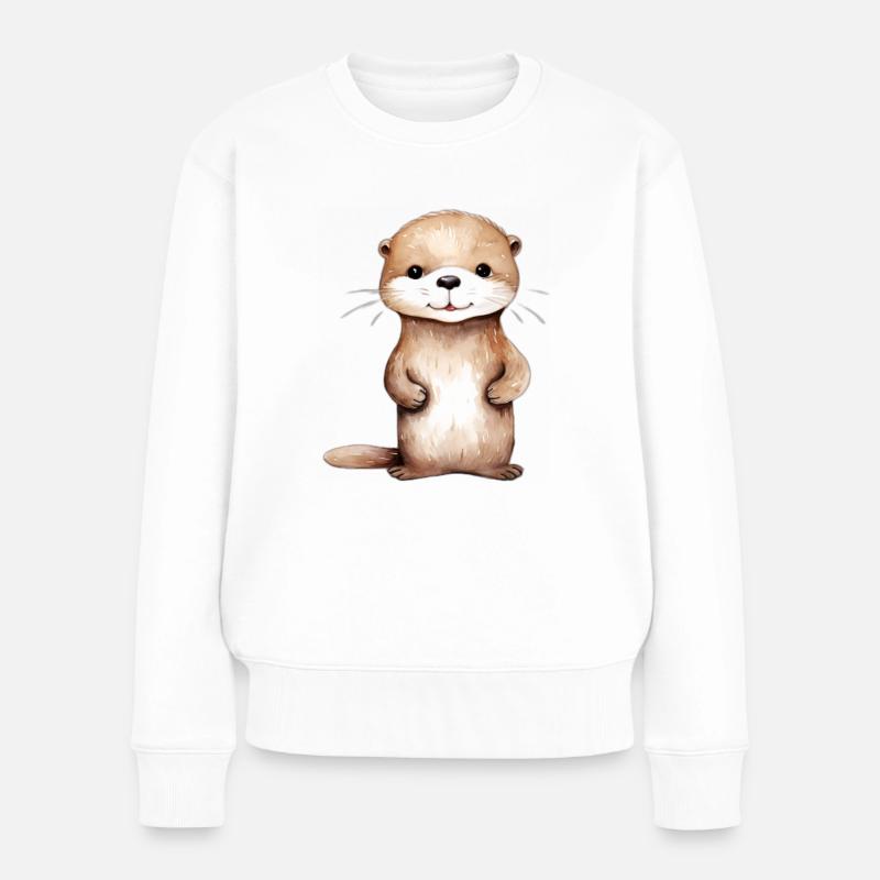 Otter Otterklasse - Frauen Premium Bio Pullover - Weiß