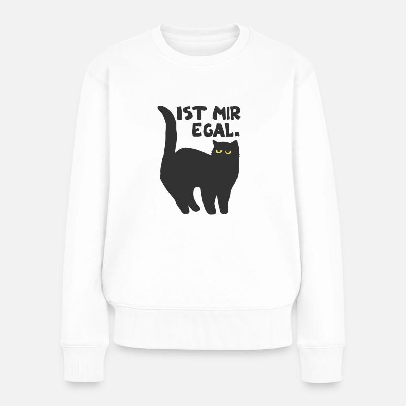 faule Katze Kätzchen Spruch Geschenkidee Katzen - Frauen Premium Bio Pullover - Weiß