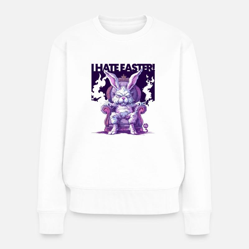 ICH HASSE Ostern 2! - Frauen Premium Bio Pullover - Weiß