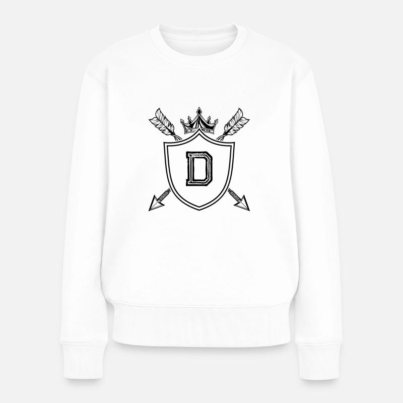 D - Frauen Premium Bio Pullover - Weiß