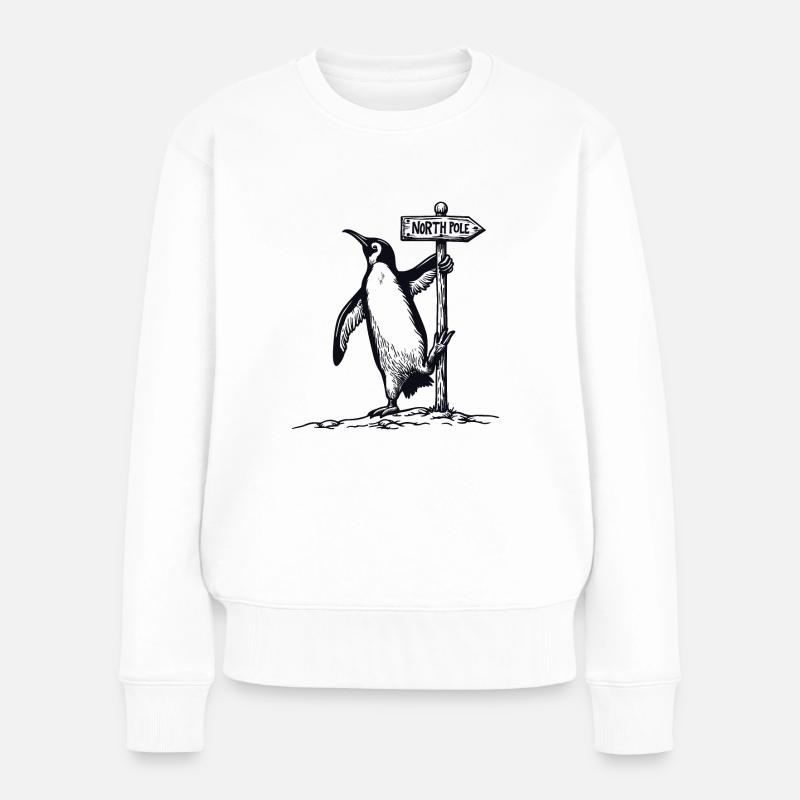 PINGUIN - Frauen Premium Bio Pullover - Weiß