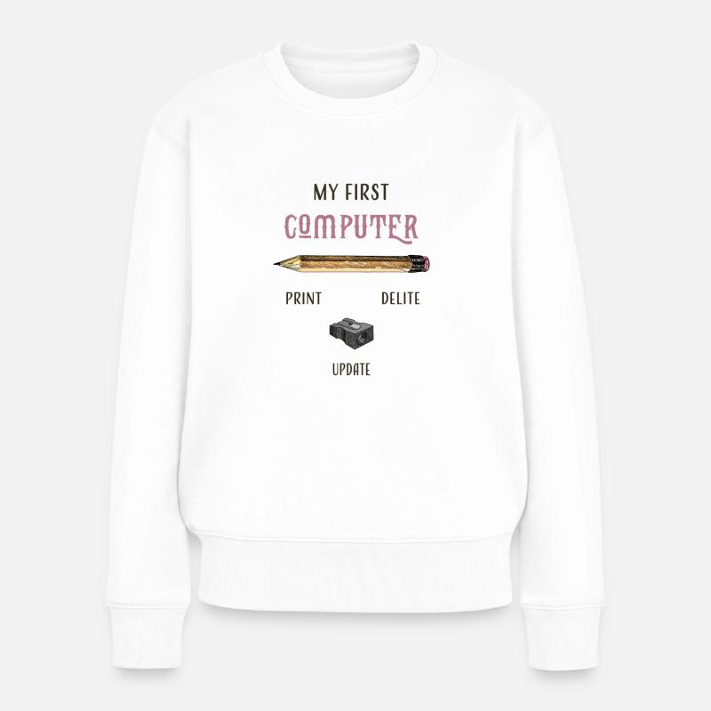 my first computer old school - Women's Premium Organic Jumper - white