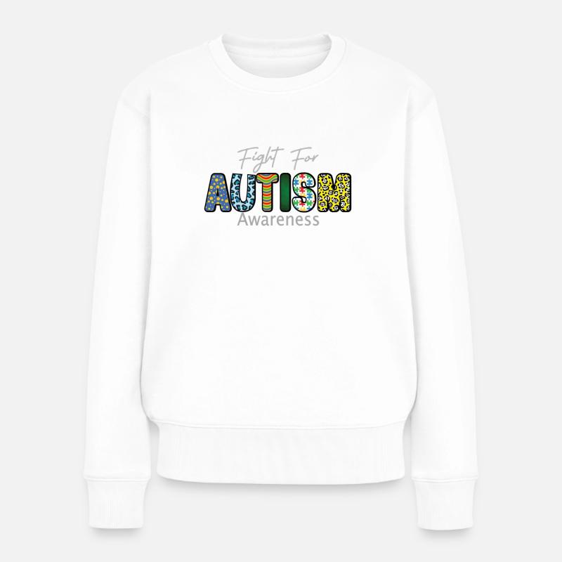 Lutte pour la sensibilisation à l’autisme Conception colorée Lutte pour - Pull Premium bio Femme - blanc