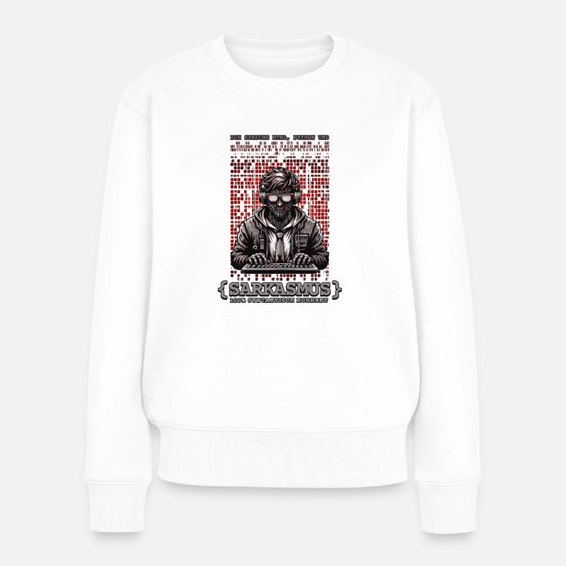 Je parle HTML, Python et sarcasme - Pull Premium bio Femme - blanc