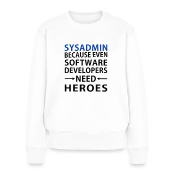 Sysadmin - Administrateur système - Pull Premium bio Femme - blanc - Devant - Julia (174cm)