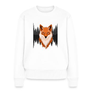 Le renard de la forêt - Pull Premium bio Femme - blanc - Devant - Julia (174cm)