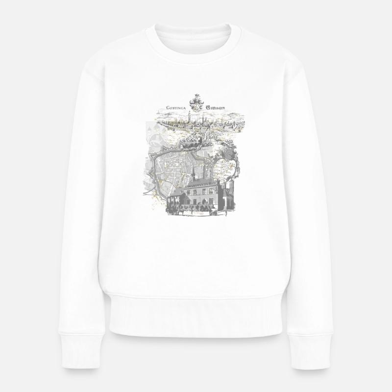 Göttingen - Frauen Premium Bio Pullover - Weiß