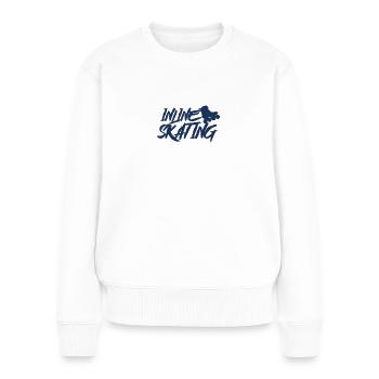 Inline Skater - Frauen Premium Bio Pullover - Weiß - Vorne - Julia (174cm)