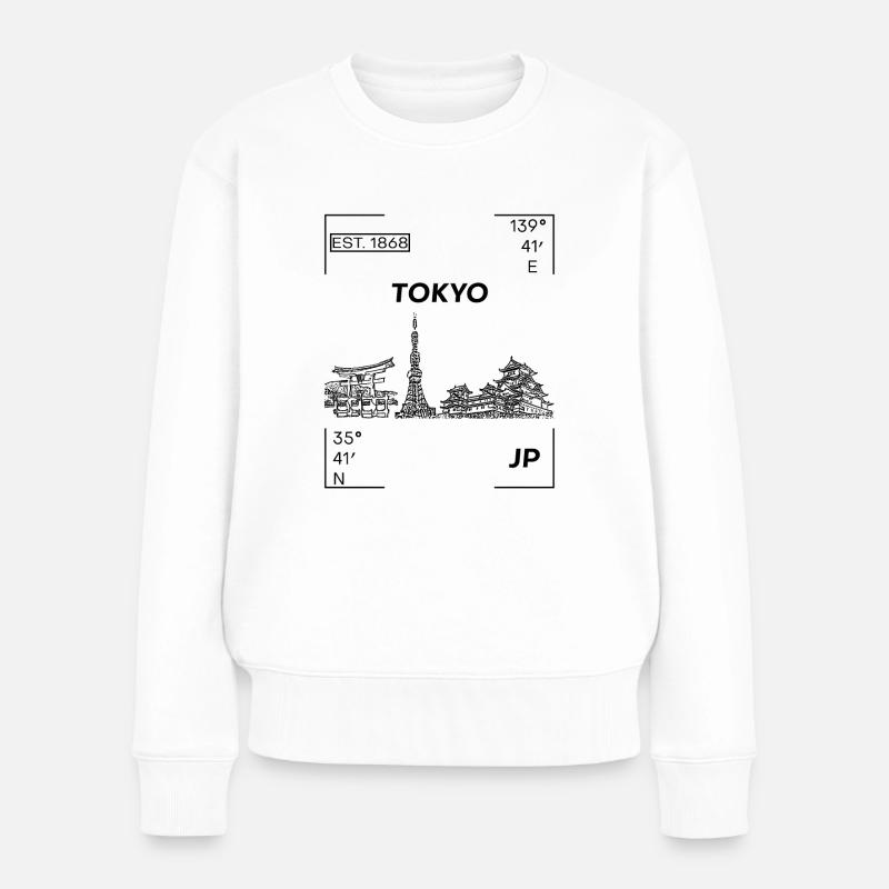 Tokyo - Frauen Premium Bio Pullover - Weiß