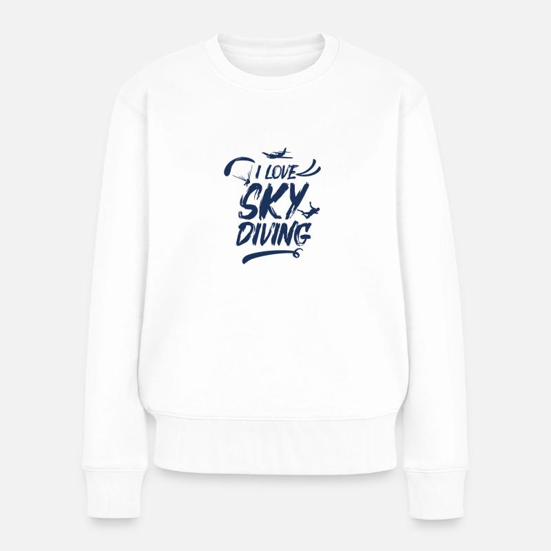 Skydive - Frauen Premium Bio Pullover - Weiß