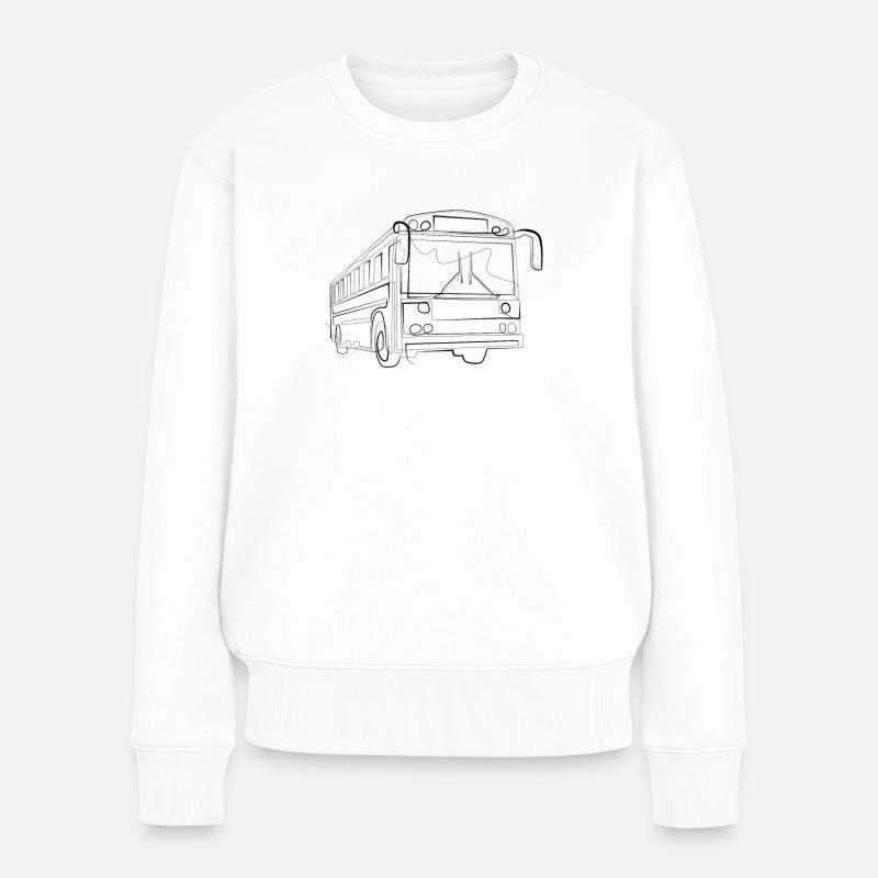 Busfahrer Bus - Frauen Premium Bio Pullover - Weiß