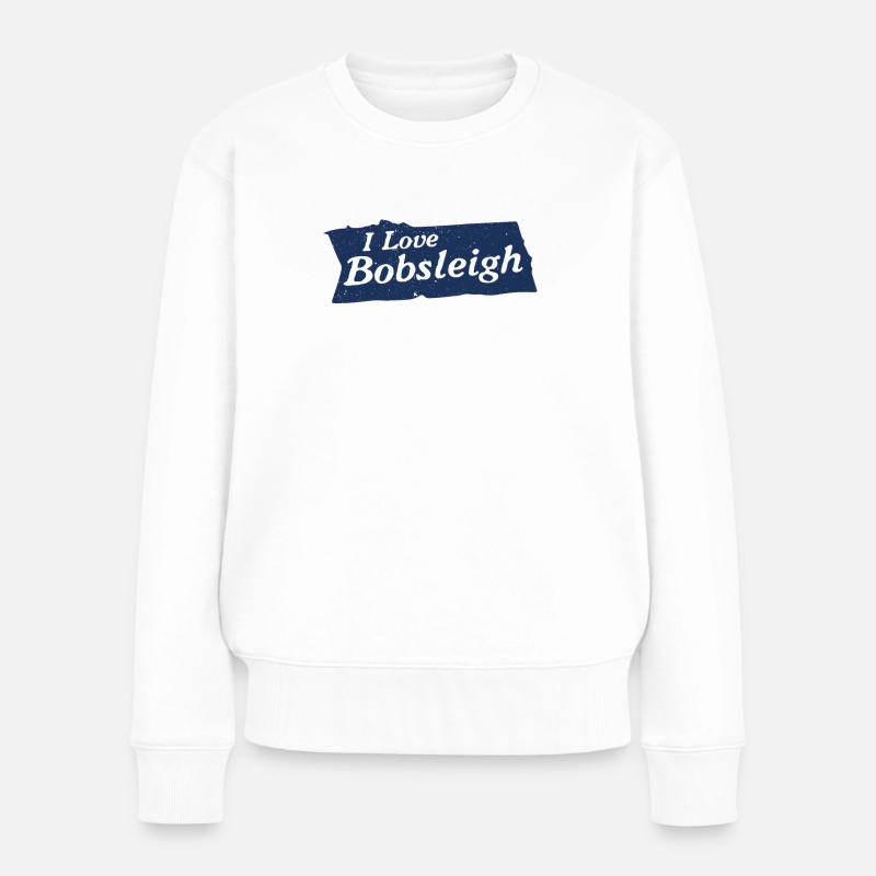 Rodeln Schlitten Bobsport Bob Rodelsport - Frauen Premium Bio Pullover - Weiß