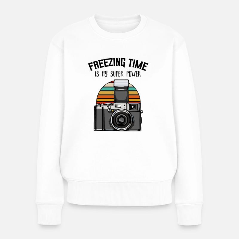Fotograf - Frauen Premium Bio Pullover - Weiß