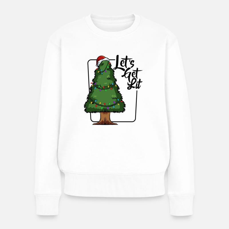 Weihnachtsbaum - Frauen Premium Bio Pullover - Weiß