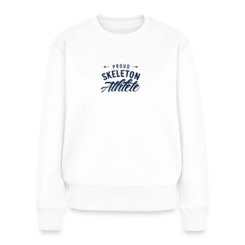 Eiskanal Skeleton Rodelschlitten Eisbahn Schlitten - Frauen Premium Bio Pullover - Weiß - Vorne - Julia (174cm)