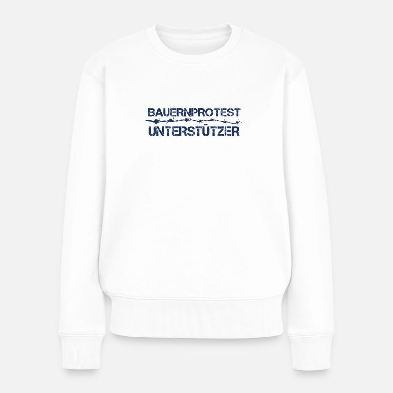 Demonstration Landwirt Protest Bauernprotest Bauer - Frauen Premium Bio Pullover - Weiß