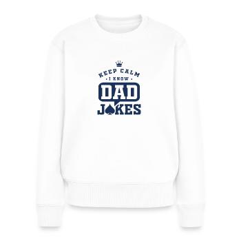 Dad Jokes - Pull Premium bio Femme - blanc - Devant - Julia (174cm)