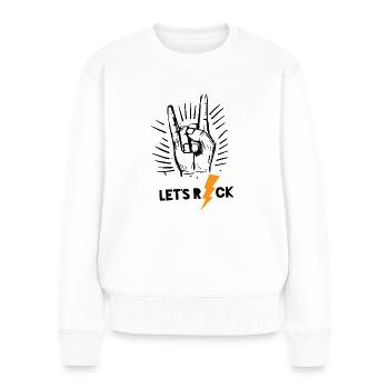 Let's rock - Women's Premium Organic Jumper - white - Front - Julia (174cm)