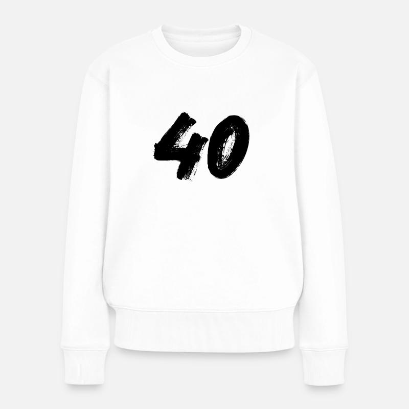 40 - Frauen Premium Bio Pullover - Weiß