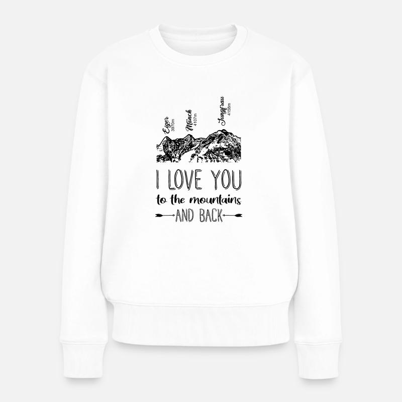 Eiger Mönch Jungfrau Alpen Berge - Frauen Premium Bio Pullover - Weiß