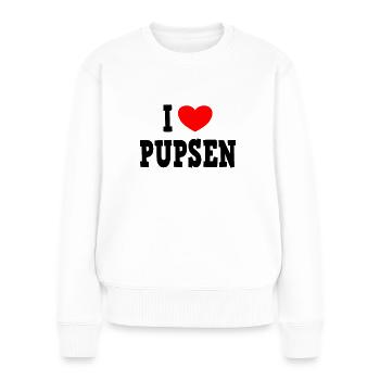 I LOVE PUPSEN - Furzen Blähungen - Frauen Premium Bio Pullover - Weiß - Vorne - Julia (174cm)
