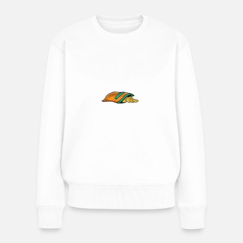 Chips sind auch Gemüse - Kartoffelchips Geschenk - Frauen Premium Bio Pullover - Weiß