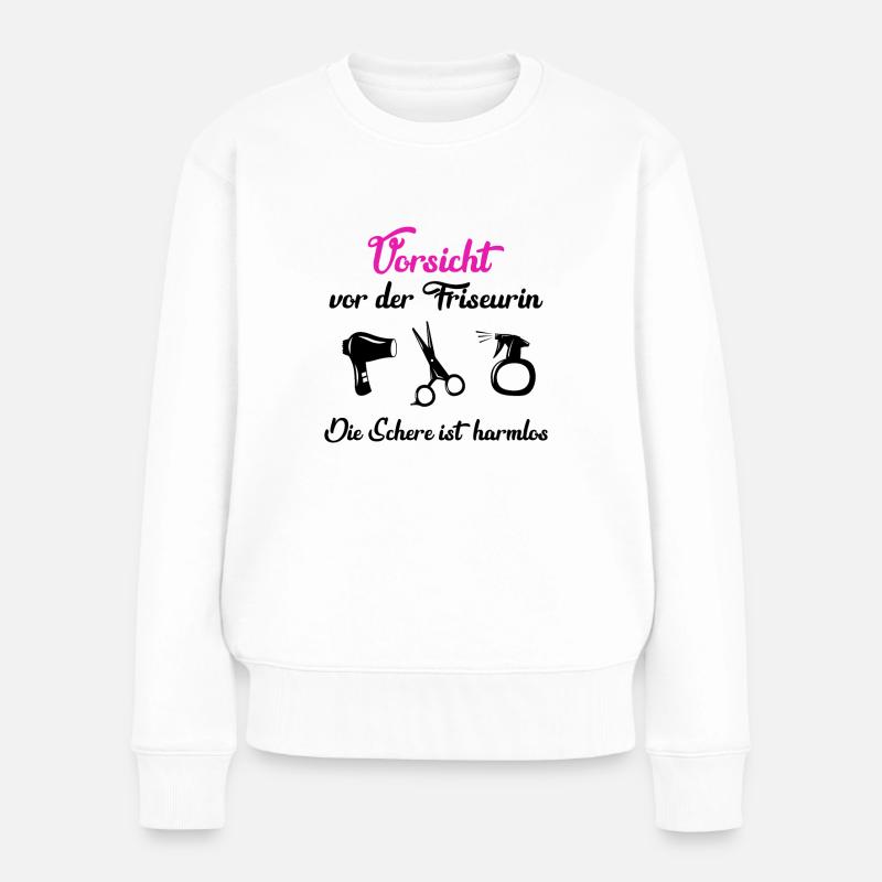 Friseur Friseurin Geschenk - Frauen Premium Bio Pullover - Weiß