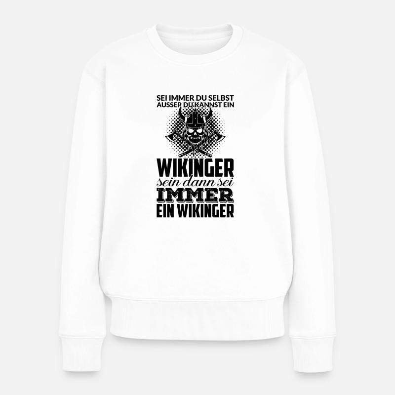 Wikinger Spruch - Frauen Premium Bio Pullover - Weiß