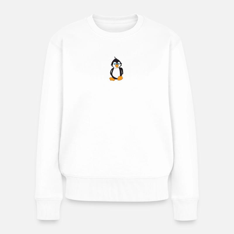 Pinguin Penguin kalt Eis Schn funny witzig Humor - Frauen Premium Bio Pullover - Weiß