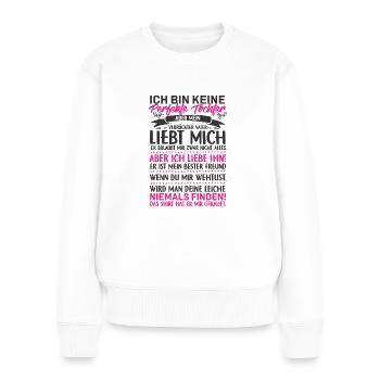 Tochter Vater Liebe Familie Geschenk Geburtstag - Frauen Premium Bio Pullover - Weiß - Vorne - Julia (174cm)