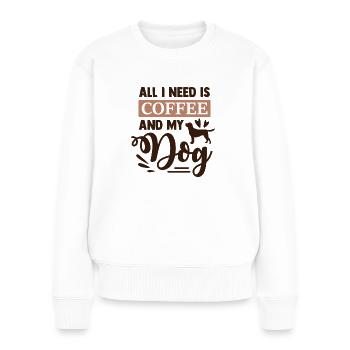 Café shirt cadeau chien - Pull Premium bio Femme - blanc - Devant - Julia (174cm)