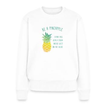 be a pineapple - Pull Premium bio Femme - blanc - Devant - Julia (174cm)