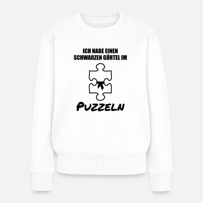 Puzzle Puzzlespiele Liebhaber Spruch Geschenk - Frauen Premium Bio Pullover - Weiß