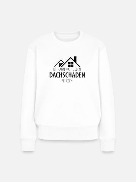 DACHDECKER - Frauen Premium Bio Pullover - Weiß