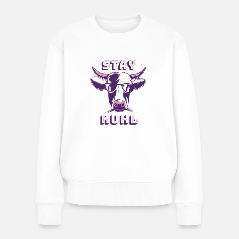 Stay kuhl - Frauen Premium Bio Pullover - Weiß