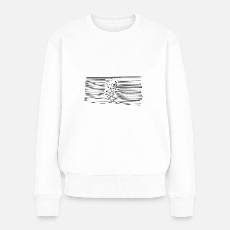 Wellen - Frauen Premium Bio Pullover - Weiß